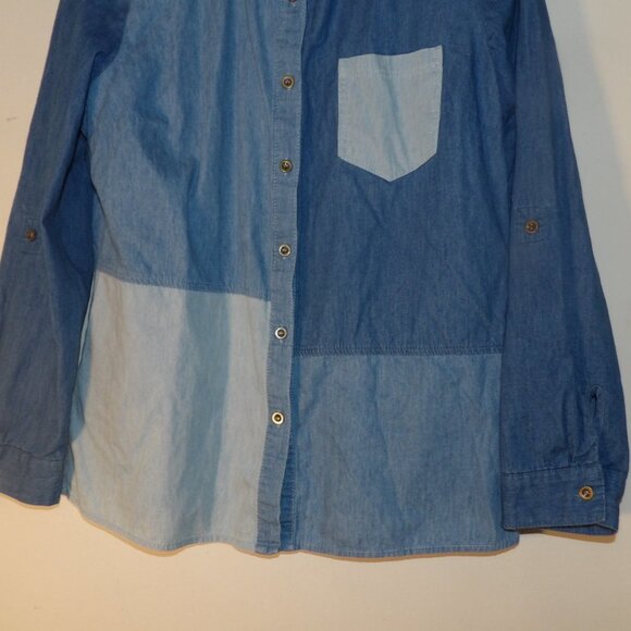 Serengeti Patchwork Look Button Down Shirt Sz M - Picture 4 of 7